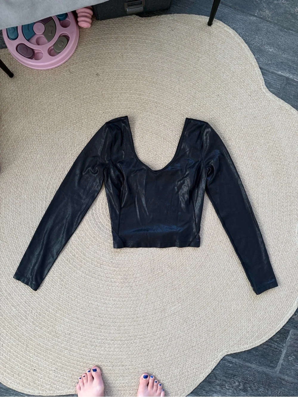 Lululemon Align Long Sleeve Top With Foil Print Black Size 6
